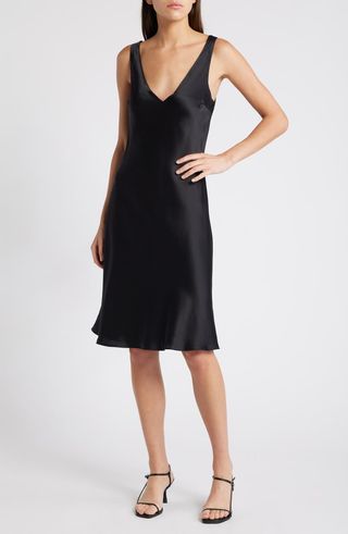 Reformation Lila V-Neck Satin Dress