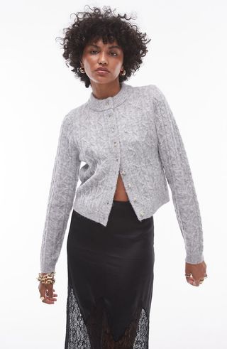 Topshop Cable Stitch Cardigan