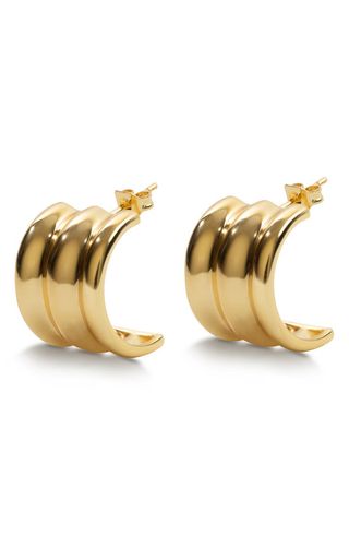 Panel J-Hoop Earrings