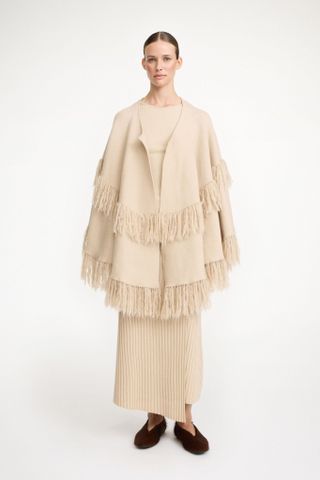 By Malene Birger Dixi Wool Poncho in Old Beige