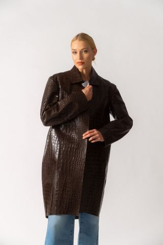 16arlington Embossed Leather Croc Coat (medium)