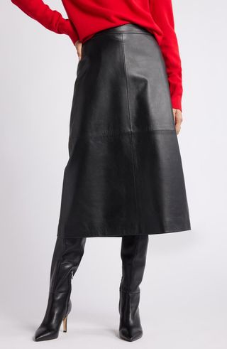 Leather A-Line Skirt