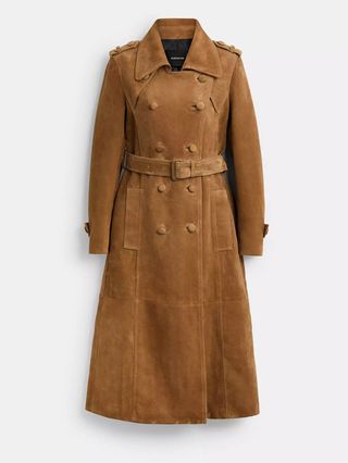 Heritage C Plaque Suede Trench Coat