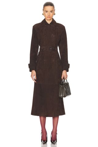 Tate Suede Trench Coat