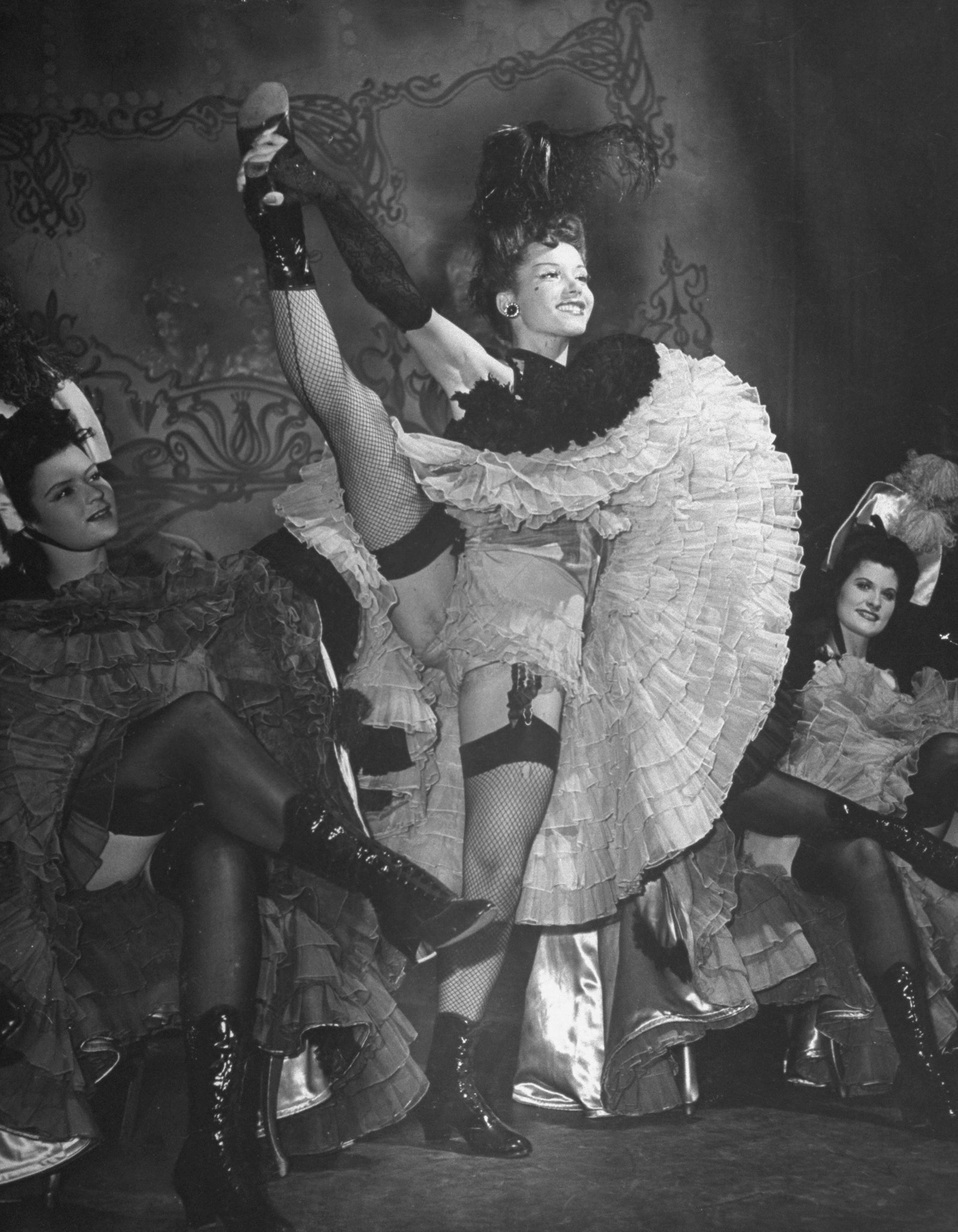 Girls performing the Can Can during the New Opera Company's Broadway production of Merry Widow.