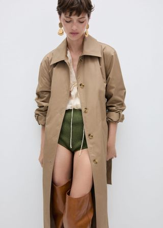 MANGO, Cotton Twill Trench Coat