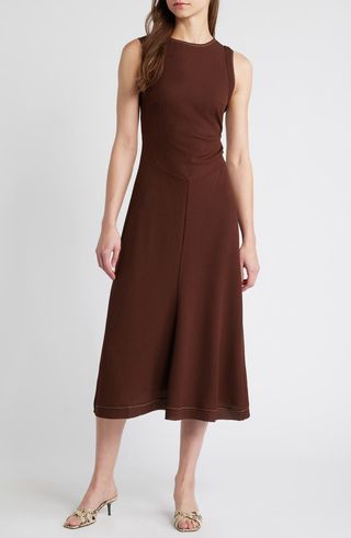 Rita Topstitch Detail Midi Dress