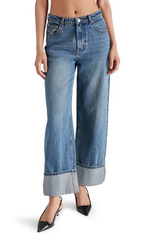 Noelie Cuffed High Waist Ankle Wide Leg Jeans