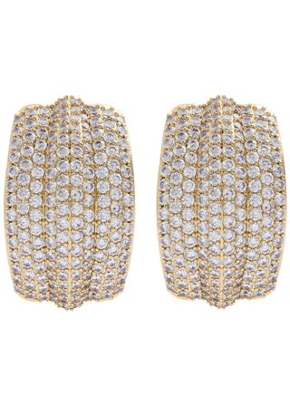 Crystal-Embellished Ridged Drop Earrings