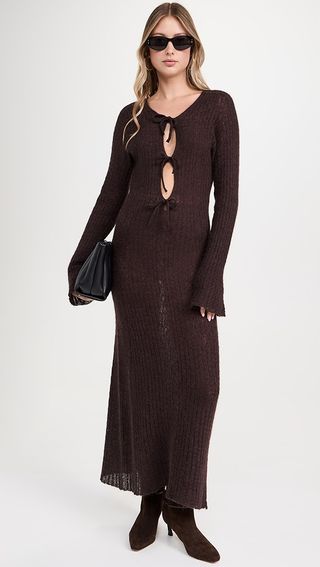 Alohas Triza Brown Maxi Dress