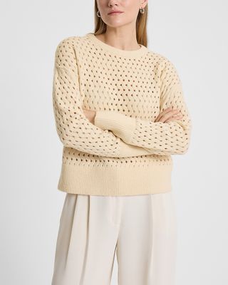 Express, Open Stitch Crew Neck Sweater