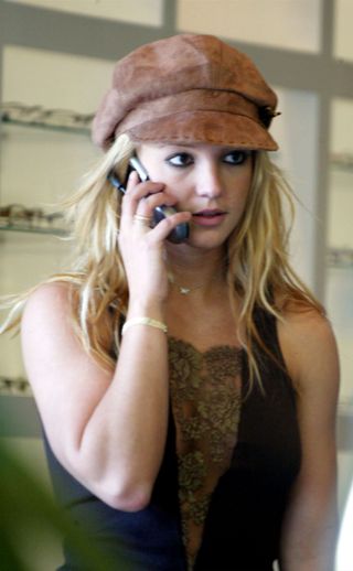 Britney Spears wearing a newsboy cap