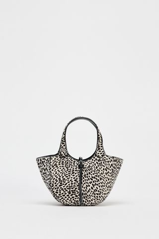 Animal Print Leather Mini Tote Bag