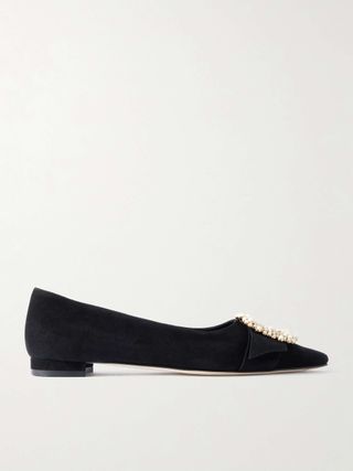 Gibfla Embellished Suede Ballet Flats