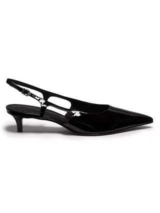 Boris Kitten-Heel Slingback Pumps