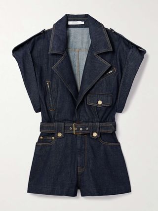 Crush Belted Denim Playsuit