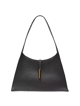 Pointy Grained Leather Shoulder Bag