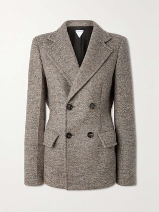 Cape-Effect Wool-Felt Double-Breasted Blazer