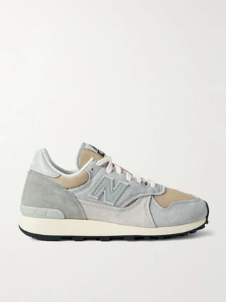 574 Leather-Trimmed Suede and Mesh Sneakers