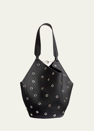 Lotus Small Grommet Calfskin Tote Bag