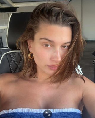 Hailey Bieber with natural makeup