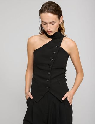 Mara Choker Neck-Strap Button Top