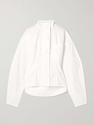 Belted Cotton-Poplin Shirt