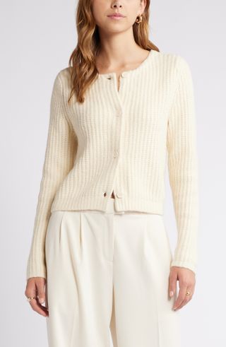 Open Edit, Cropped Fisherman Cardigan