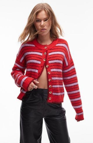 Stripe Boxy Cardigan