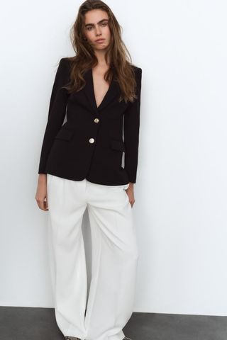 ZARA, Fitted Shoulder Pad Blazer