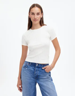 Madewell X Leset Pointelle Slim-Fit Tee