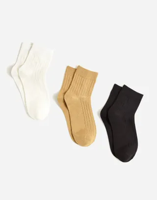 Madewell Three-Pack Slinky Ankle Socks