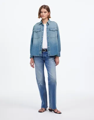 Madewell Denim Boxy Shirt-Jacket in Maspeth Wash