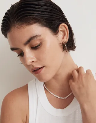 Madewell The Tennis Collection Bezel Set Crystal Necklace