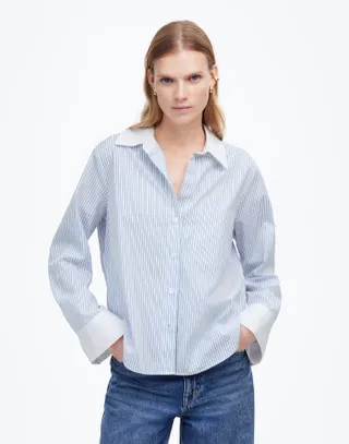 Madewell Easy Y-Neck Button-Up Shirt