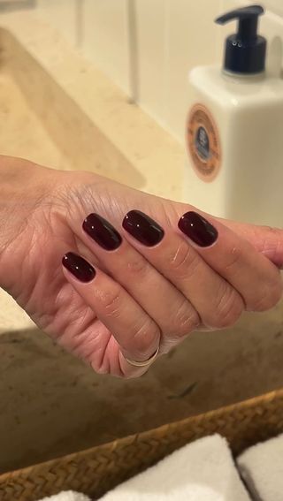 Burgundy squoval nails