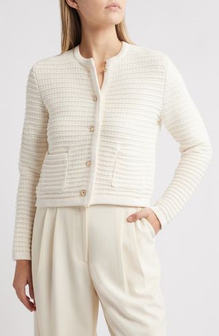 Textured Pima Cotton Cardigan