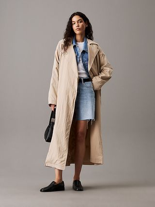 Calvin Klein, Soft Nylon Long Trench Coat