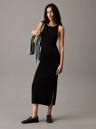 Calvin Klein, Slim Knit Racerback Maxi Dress