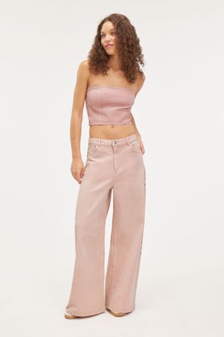 Loose Wide Leg Studded Trousers