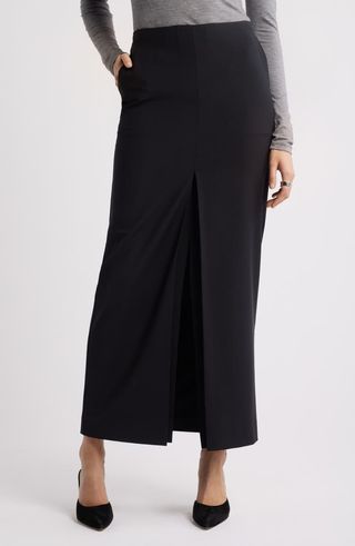 Wool Blend Maxi Pencil Skirt