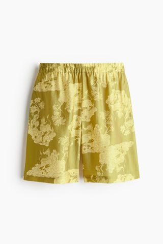 H&M x The White Lotus, Patterned Knee-Length Shorts