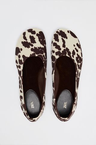 Animal Print Fabric Ballet Flats