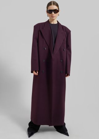 Delphina Long Coat - Burgundy