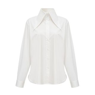 Solène White Pointed-Collar Shirt - Xs / White