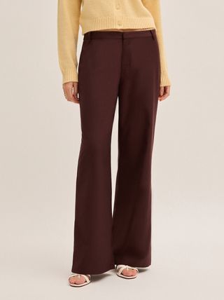 Helena Mocha Low Rise Tailored Trousers