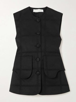 Marianne Cotton-Twill Jacquard Vest