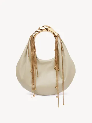 Twisted Shell Hobo Bag in Shiny Leather