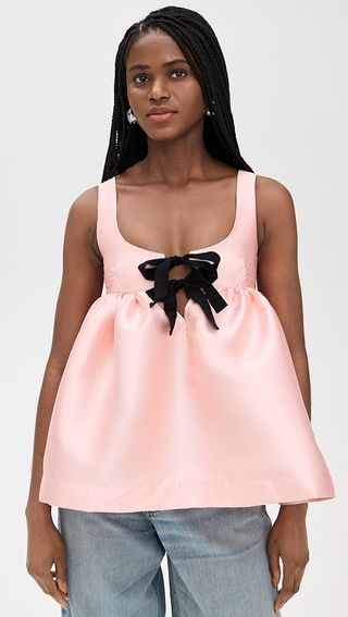 Marques Almeida Mikado Baby Doll Top With Bow Ties