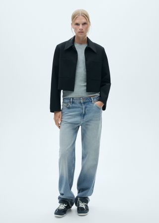 MANGO, Straight Low-Waist Jeans 